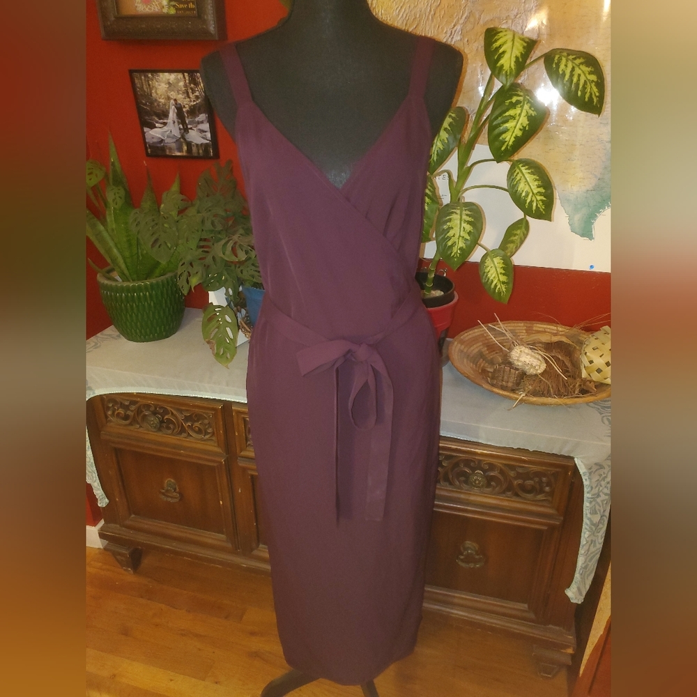 Everlane maroon GoWeave wrap dress